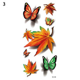 3D Butterfly Tattoos Sticker for Women Temporary Body Art Tattoo Sticker Rose Flower Feather Tattoo lady Waterproof Fake Tatoo