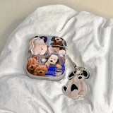 Cartoon animal dog bear pendant wavy silicone soft ins wireless bluetooth earphone case for apple airpod pro 2 2nd 1 3 cover