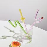 Glass Straws Reusable Straws Heat Resistant Glass Straw Drinking Milk Tea Long Stem Glass Staw Wholesale