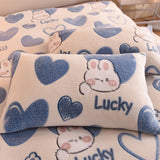 Winter Duvet Cover Thick Fleece Warm Flannel Coral Double Sided Velvet Bedding Single Double Queen King Size Quilt Cover