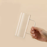 400ml Square Glass Mug Breakfast Milk Coffee Cup Microwave Safe Transparent Party Beer Mug Coffee Mug Drinkware Glass