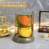 Rotary powder puff storage box Transparent dust-proof multi-layer round air cushion cosmetic cotton beauty egg storage shelf