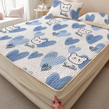 Summer Latex Ice Mat Bed Mattress Cool Cartoon Mattress Pad Air Conditioner Soft Cool Bedding Set Non-slip Pad 150