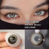 2pcs Natural Color Contact Lenses for Eyes SIAM Cosmetic Contact Lenses Blue Colored Lens with Contact Case Green Lens