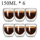 2-18PCS Double Wall High Borosilicate Glass Mug Heat Resistant Tea Milk Juice Coffee Water Cup Bar Drinkware Gift Creativity Set