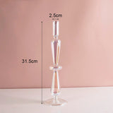 Luxury Iridescent Candle Holders Decor for Table Nordic Rainbow Vase Flower Home Decoration Glass Candlestick Wedding Centerpiec
