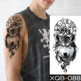 Waterproof Temporary Tattoo Sticker Lion Family Flash Tatto Tiger Wolf Moon Crown Flower Body Art Arm Fake Tatoo Men Women