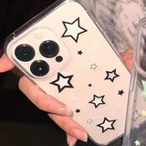 Color Star INS Phone Cases for IPhone 7 8 11 12 13 Pro Max X XS XR Shock Resistant Full Coverage Transparent Soft Shell