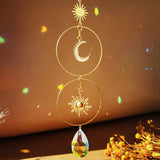 Crystal Sun and Moon Crystals Prism Rainbow Sun Catcher Garden Decoration Hanging Sundrop Window Patio Ornament