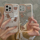 Case For iPhone 11 Case Chocolate Bear Phone Case For iPhone 14 Pro Max Case iPhone 13 11 12 Mini Xs Max XR X SE  Cute Cover