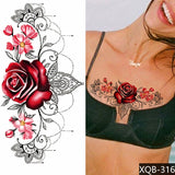 1pc Flower Daffodil Bouquet Women Geisha Waterproof Temporary Tattoos Stickers Body Back Art Sexy Colorful Washable Holiness