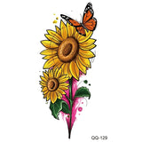 Small Waterproof Temporary Tattoo Sticker Colorful Feather Flower Leaves Planet Moon Women Body Art Wrist Neck Fake Tattoos Men