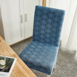 4 pcs/6 pcs Jacquard Chair Cover Polyester Fiber High Elastic Stool Cover Hotel Restaurant Chair Antifouling Cover