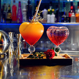 1Pcs Heart-Shaped Cocktail Glass Transparent Glass Cup Beer Vodka Brandy Bar Restaurant Club Drinkware Decorations