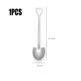 4/8PCS Shovel Spoons Stainless Steel TeaSpoons Creative Coffee Spoon For Ice cream Dessert Scoop Tableware Cutlery set