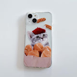 cute bread dog cartoon cat silicone soft back cover for iphone x xr xsmax 7 8 plus 12 mini 13 11 14 pro max phone case conque