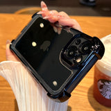 Luxury Electroplate Transparent Case For iPhone 14 13 12 11 Pro Max X Xs XR Max Plus Bumper Shockproof Cover