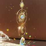 Crystal Sun and Moon Crystals Prism Rainbow Sun Catcher Garden Decoration Hanging Sundrop Window Patio Ornament