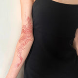 Waterproof Temporary Tattoo Sticker Red Dragon Pattern Men's and Women's Arm Body Art Fake Tattoo