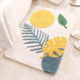 Leaves Microfiber Polyester Bath Mat Non-Slip Shower Accent Rug for Master Guest and Kids' Bathroom Entryway Home Decor