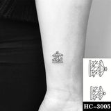 Waterproof Temporary Tattoo Stickere Black Hand Drawn Heart Design Body Art Fake Tattoo Flash Tattoo Wrist Ankle Female