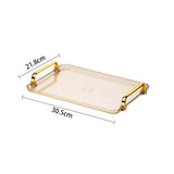 Acrylic Decorative Tray Rectangle Serving Tray with Handles Household Tea Tray Tea Board Desset Breadbasket  Food Storage Tray