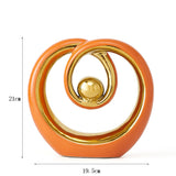 Abstract Ceramic Sculpture Golden Statue Modern Home Decoration Living Room Desktop Office Decoration Accessories Crafts Gift