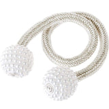 Magnetic Curtain Tiebacks Pearl Ball Home Curtain Buckle European Decoration Weave Clips Rope Straps Holder for Big Drapries