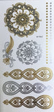 1PC Summer Style Men Women Body Art Gold Metallic Tattoo Sticker  Chain Bracelet Fake Jewelry Waterproof Temporary Tattoo