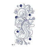 Waterproof Temporary Tattoo Sticker Red Dragon Pattern Men's and Women's Arm Body Art Fake Tattoo