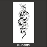 Black Snake Temporary Tattoo Stickers for Women Men Body Waist Waterproof Fake Tattoo Dark Wine Big Size Snake Tattoo New