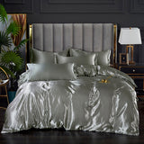 Light Luxury Satin Duvet Cover Rayon Quilt Cover Single Double 228*228  No Pillowcase  Bedding Set