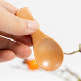 Mini Natural Wooden Spoon Scoop Tea Coffee Condiment Salt Seasoning Sugar Spoon Ice Cream Tea Leaf Roung Scoop Spoon