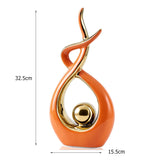 Abstract Ceramic Sculpture Golden Statue Modern Home Decoration Living Room Desktop Office Decoration Accessories Crafts Gift