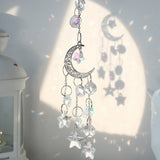 Crystal Sun and Moon Crystals Prism Rainbow Sun Catcher Garden Decoration Hanging Sundrop Window Patio Ornament