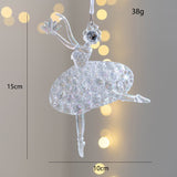 Christmas Decoration Acrylic Crystal Carriage Bells Elk Butterfly Christmas Tree Ornaments for Ice Xmas Party Decor Velas