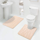 2PCS Bathroom Rug Set Non-Slip Absorbent Shower Pad Soft Memory Foam U-Shaped Toilet Carpet And Rectangle Floor Bath Mat