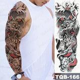 Large Full Arm Sleeve Tattoo Japanese Traditional Samurai Waterproof Temporary Tatoo Sticker Totem Men Women Phoenix Fake Tatto