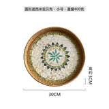 Handwoven Rattan Tray Bread Woven Storage Baskets Fruit Cake Snacks Round Picnic Basket Dinner Serving Trays Kitchen Supplies