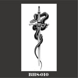 Black Snake Temporary Tattoo Stickers for Women Men Body Waist Waterproof Fake Tattoo Dark Wine Big Size Snake Tattoo New