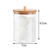 Makeup Organizer Cosmetic Storage Box Bathroom Jar Cotton Swab Cotton Pad Jewelry Organizer Bamboo Cover Round Storage Container