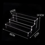 1-5 Tier Acrylic Wooden Display Stand Ransparent Ladder Shelf Hand-made Figure Toy Animation Car Model Perfume Storage Rack