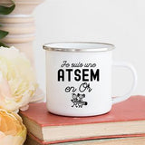 Print Mugs Creative Coffee Cups Drinks Water Milk Cup Enamel Mug School Home Handle Drinkware Gifts