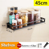 Spice Rack Wall Mount Kitchen Spice Organizer Storage Shelf Punch-Free Shelves Holder for Kitchen Wall Bathroom Household Items