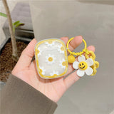 Fundas for AirPods Pro Case Korean Flower Cute Daisy Pendant Keyring Headphone Case for Air Pods 12 3 Soft Earphone Cover