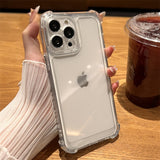 Luxury Shockproof Transparent Case For iPhone 14 13 12 11 Pro Max X Xs XR Max 7 8 Plus Bumper Cases Cover