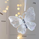 Christmas Decoration Acrylic Crystal Carriage Bells Elk Butterfly Christmas Tree Ornaments for Ice Xmas Party Decor Velas