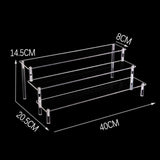 1-5 Tier Acrylic Wooden Display Stand Ransparent Ladder Shelf Hand-made Figure Toy Animation Car Model Perfume Storage Rack