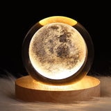 USB Night Light LED Crystal Ball Table Lamp 3D Moon Planet Galaxy Decor for Home Children's Table Lamp Party Birthday Xmas Gifts