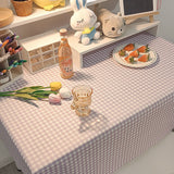 Ins Korean Plaid Tablecloth Jacquard Fabric Desk Table Cloth Mat Background Cloth Home Decoration Nordic Modern Table Livingroom